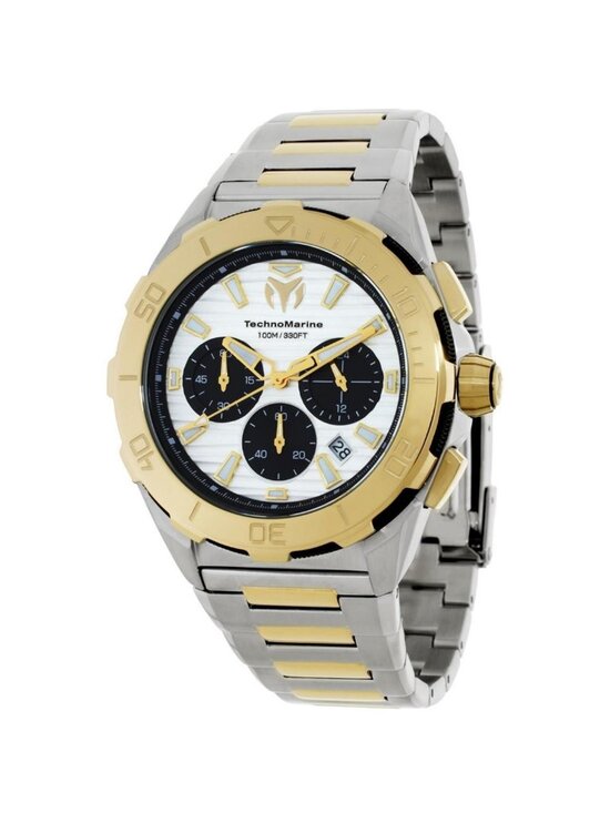 NWT Technomarine Seven Seas Chronograph GMT Quartz Silver Dial Men\'s Watch